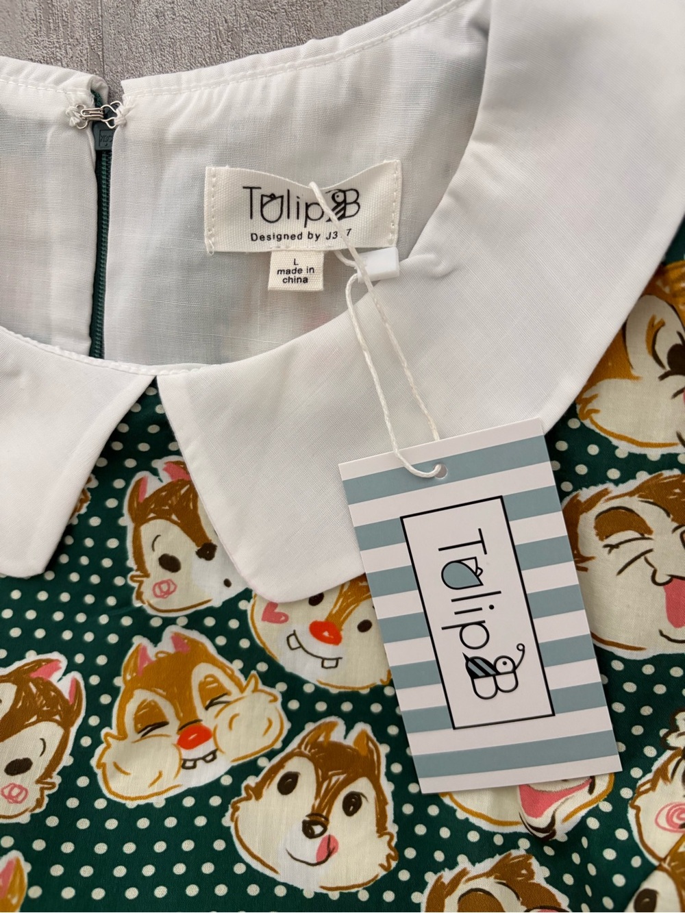 Tulip B Polka Dots Squirrel Print Midi Dress - Picture 6 of 10